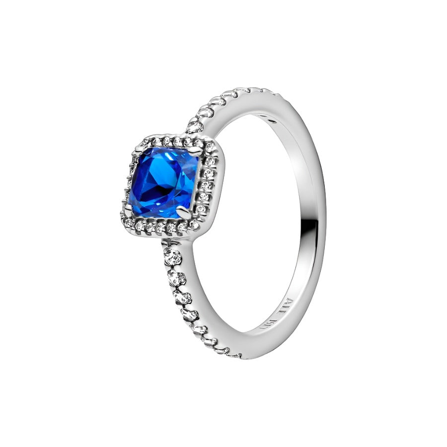 Pandora Square Sparkle Halo Ring